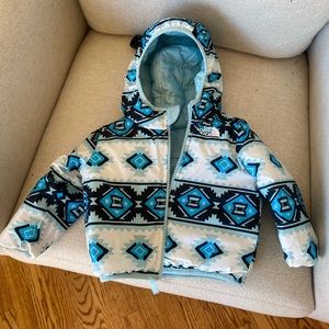 North Face blue reversible coat